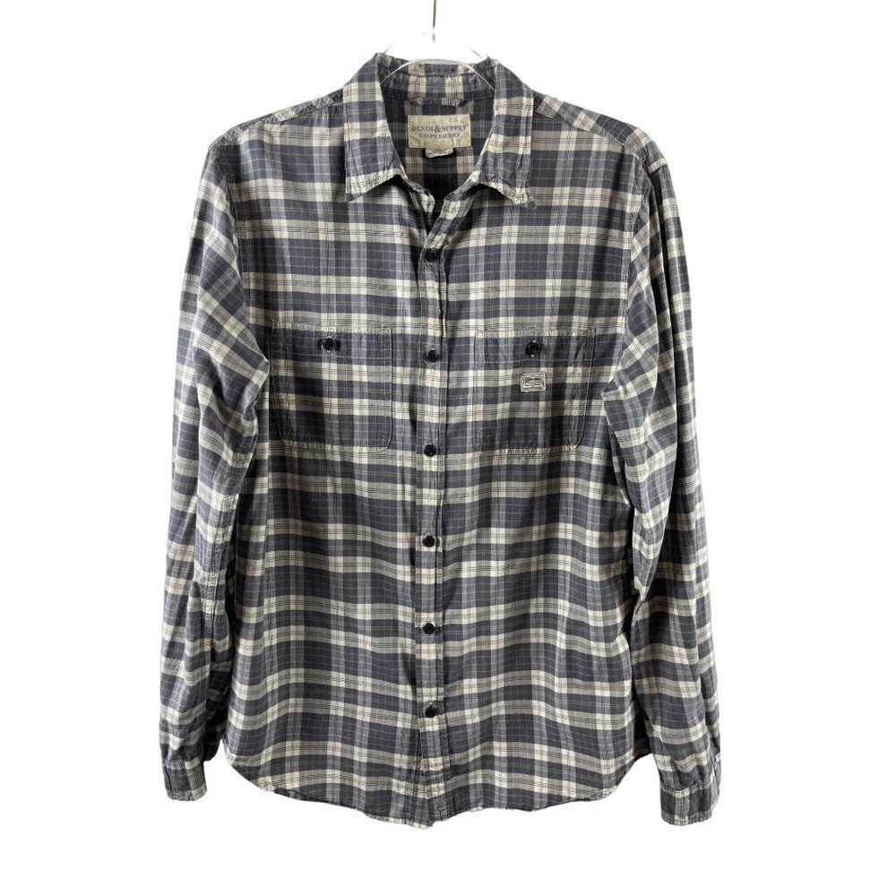 Denim & Supply Ralph Lauren Casual Button Up Plaid Shirt Mens M Preppy Gorpcore